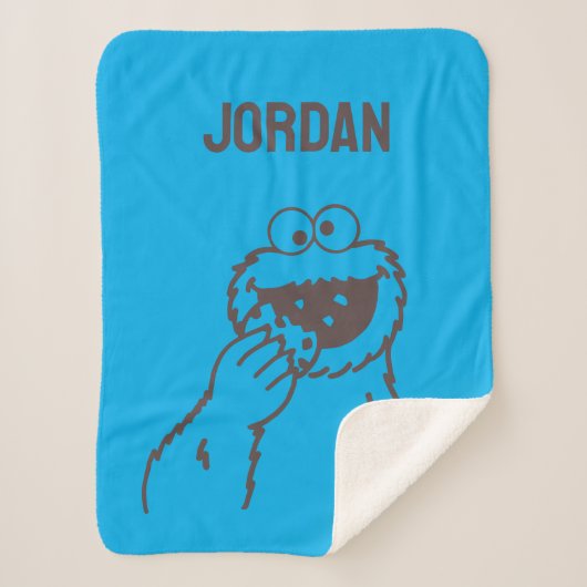 Sesamstraat | Cookie Monster Bright | Naam toevoeg Sherpa Deken (Voorkant)