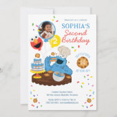 Sesamstraat | Cookie Monster Cake Foto Verjaardag Kaart (Voorkant)
