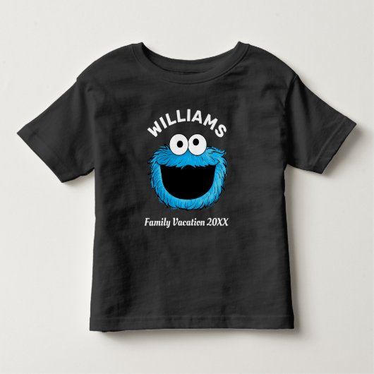 Sesamstraat | Cookie Monster Familie Vakantie Kinder Shirts (Voorkant)