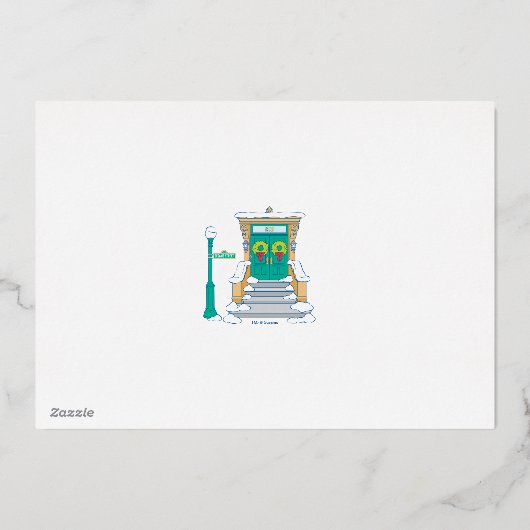 Sesamstraat | Cookie Monster Family Foto Folie Feestdagenkaart (Achterkant)