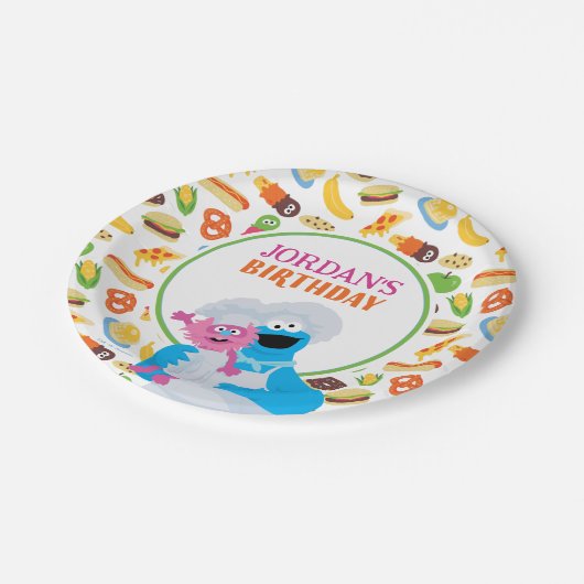 Sesamstraat Cookie Monster Foodie Truck Papieren Bordje (Gekanteld)