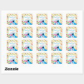 Sesamstraat Cookie Monster Foodie Truck Vierkante Sticker (Vel)
