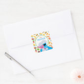 Sesamstraat Cookie Monster Foodie Truck Vierkante Sticker (Envelop)