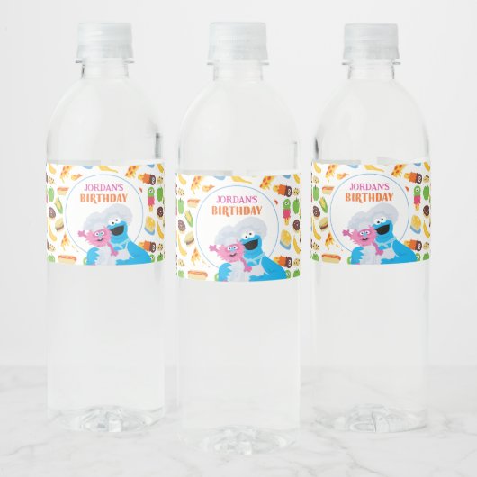 Sesamstraat Cookie Monster Foodie Truck Waterfles Etiket (Flessen)