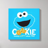 Sesamstraat | Cookie Monster Loving Cookies Canvas Afdruk (Voorkant)