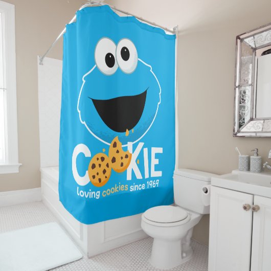 Sesamstraat | Cookie Monster Loving Cookies Douchegordijn (In situ)
