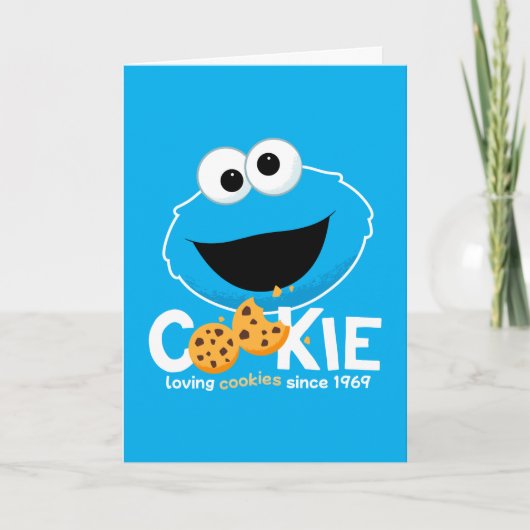 Sesamstraat | Cookie Monster Loving Cookies Feestdagen Kaart (Voorkant)