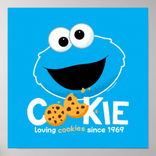 Sesamstraat   Cookie Monster Loving Cookies Poster
