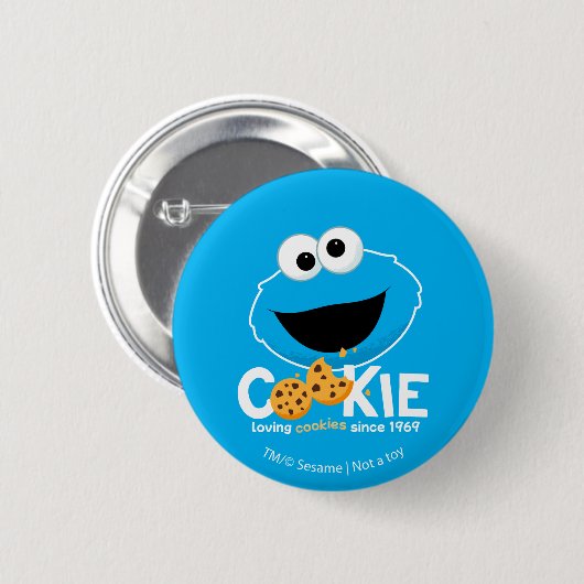 Sesamstraat | Cookie Monster Loving Cookies Ronde Button 5,7 Cm (Voorkant /achterkant)