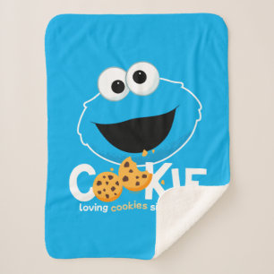 Sesamstraat   Cookie Monster Loving Cookies Sherpa Deken