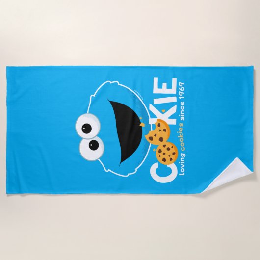 Sesamstraat | Cookie Monster Loving Cookies Strandlaken (Voorkant)
