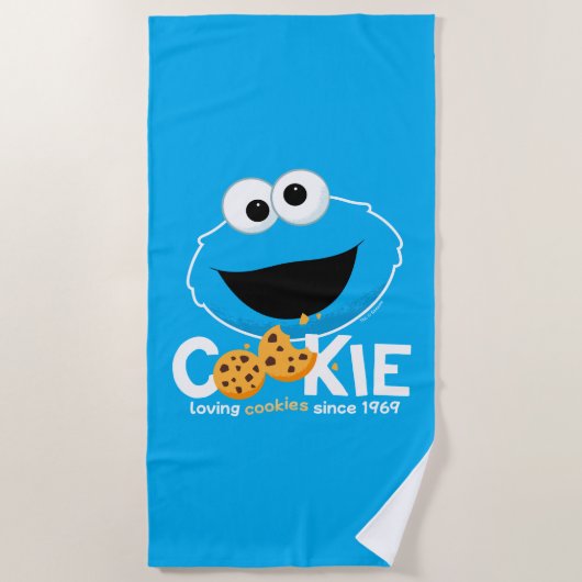 Sesamstraat | Cookie Monster Loving Cookies Strandlaken (Voorkant)