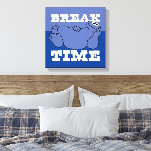 Sesamstraat | Cookie Monster Pauze tijd Canvas Afdruk (Insitu (Slaapkamer))