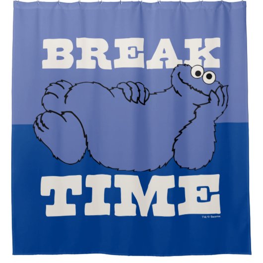 Sesamstraat | Cookie Monster Pauze tijd Douchegordijn (Voorkant)
