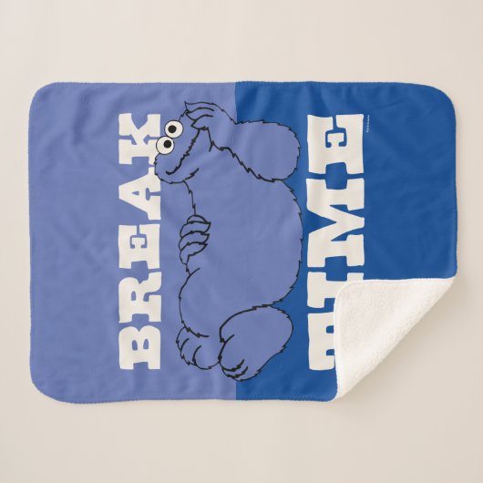 Sesamstraat | Cookie Monster Pauze tijd Sherpa Deken (Voorkant (horizontaal))