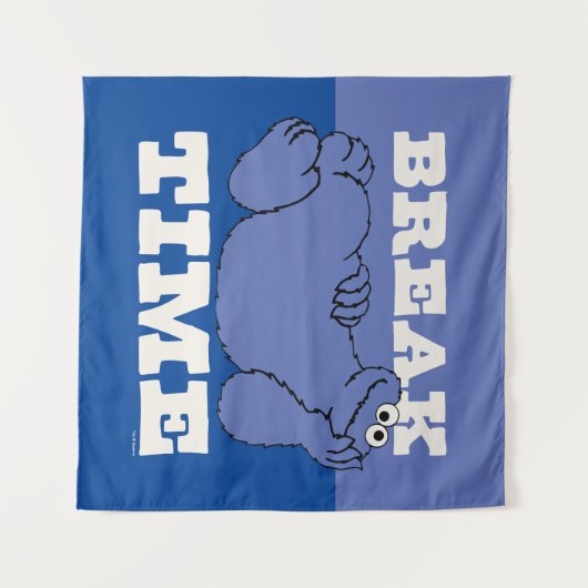 Sesamstraat | Cookie Monster Pauze tijd Wandkleed (Voorkant (horizontaal))