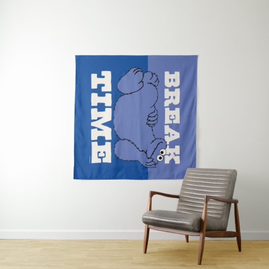 Sesamstraat | Cookie Monster Pauze tijd Wandkleed (In Situ (horizontaal))