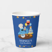Sesamstraat | Cookie Monster verjaardagstaart Papieren Bekers (Voorkant)