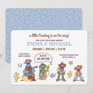Sesamstraat Cowboy Baby shower Kaart