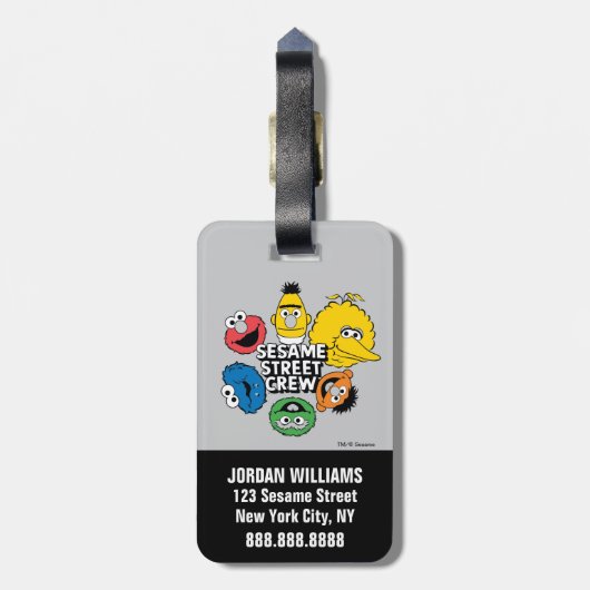 Sesamstraat Crew | Jouw namen toevoegen Bagagelabel (Achterkant verticaal)