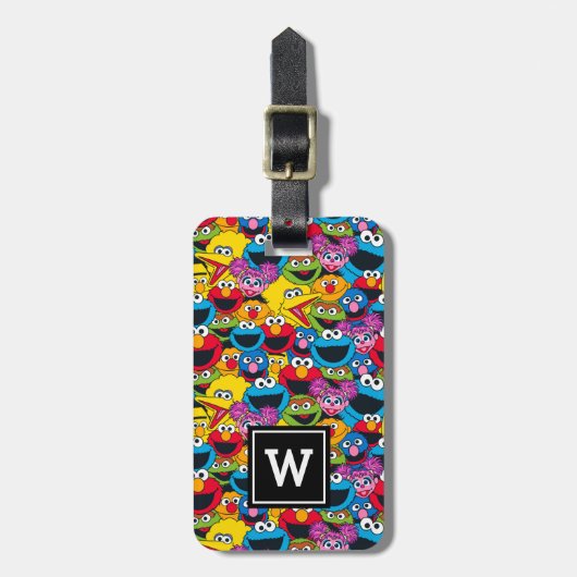 Sesamstraat Crew Pattern Bagagelabel (Voorkant verticaal)