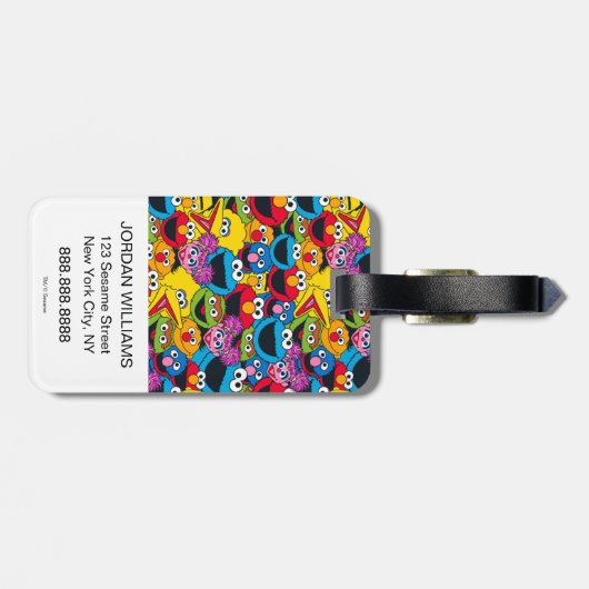 Sesamstraat Crew Pattern Bagagelabel (Achterkant horizontaal)