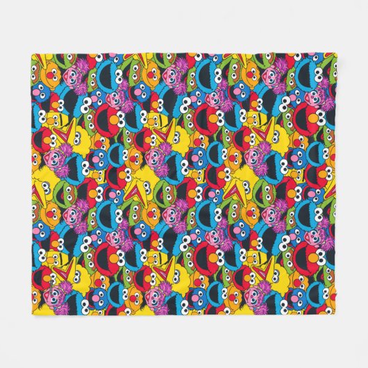 Sesamstraat Crew Pattern Fleece Deken (Voorkant (Horizontaal))