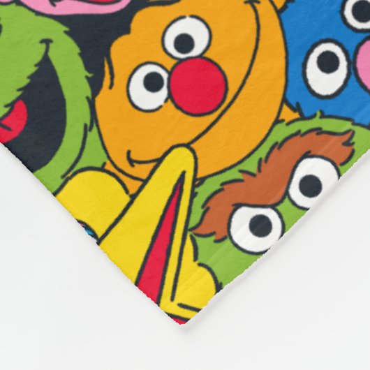 Sesamstraat Crew Pattern Fleece Deken (Hoek)