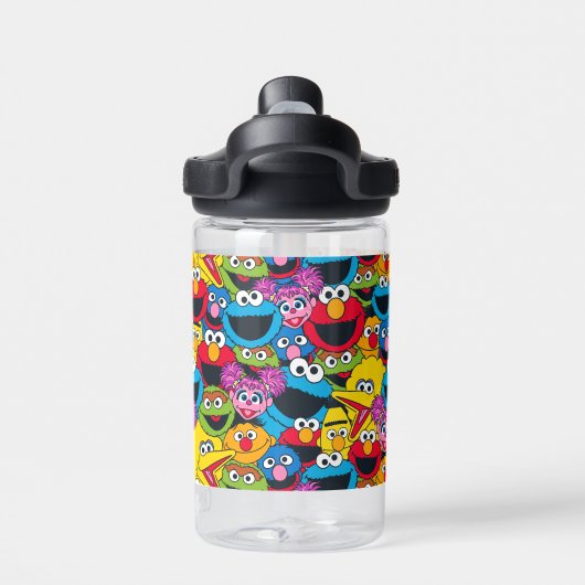 Sesamstraat Crew Pattern | Jouw namen toevoegen Waterfles (Achterkant)