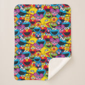 Sesamstraat Crew Pattern Sherpa Deken (Voorkant)