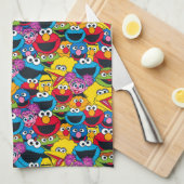 Sesamstraat Crew Pattern Theedoek (Quarter Fold)