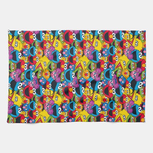 Sesamstraat Crew Pattern Theedoek (Horizontaal)