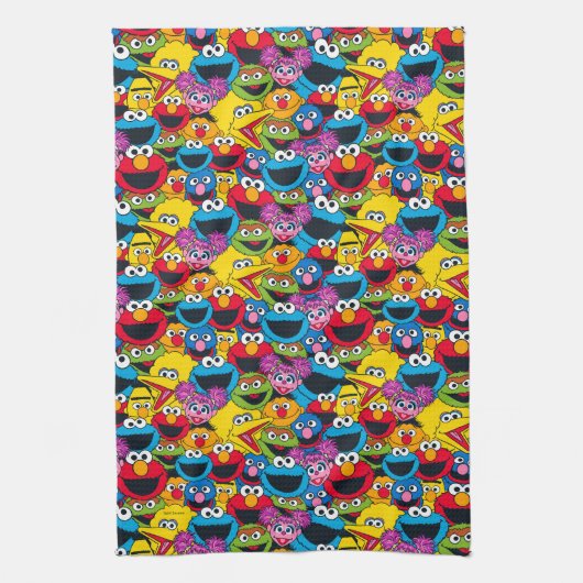 Sesamstraat Crew Pattern Theedoek (Verticaal)