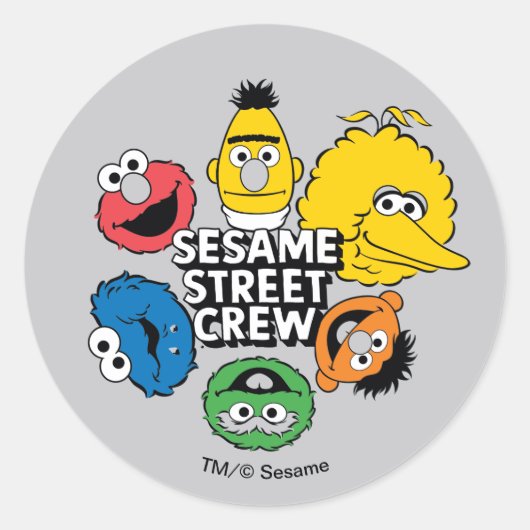 Sesamstraat Crew Ronde Sticker (Voorkant)