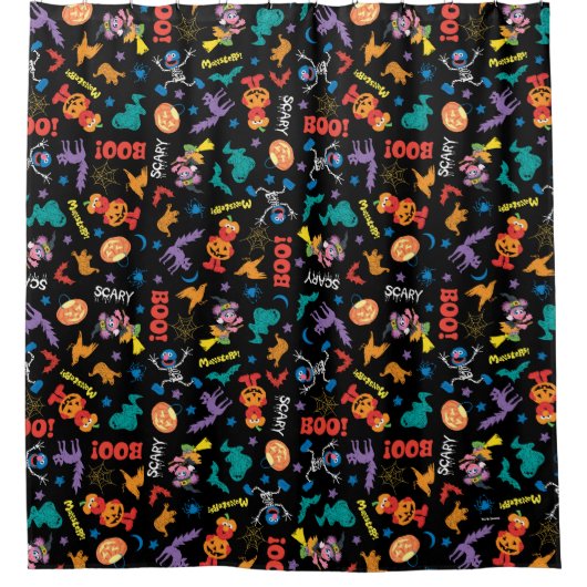 Sesamstraat | Cute Halloween Pattern Douchegordijn (Voorkant)