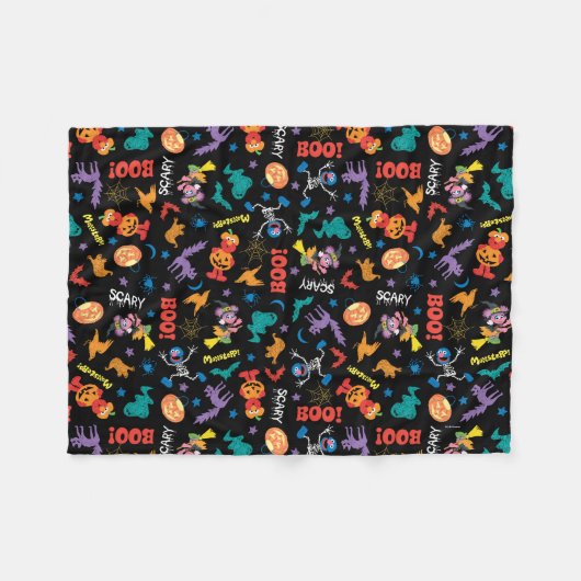 Sesamstraat | Cute Halloween Pattern Fleece Deken (Voorkant (Horizontaal))