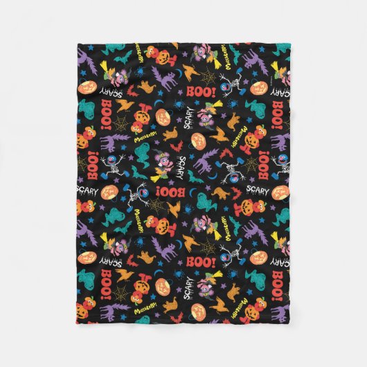 Sesamstraat | Cute Halloween Pattern Fleece Deken (Voorkant)