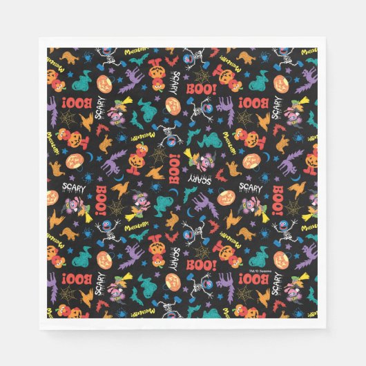 Sesamstraat | Cute Halloween Pattern Servet (Voorkant)