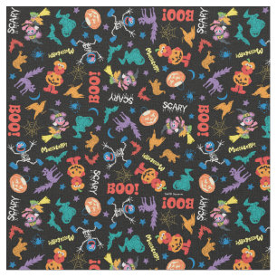 Sesamstraat Cute Halloween Pattern Stof