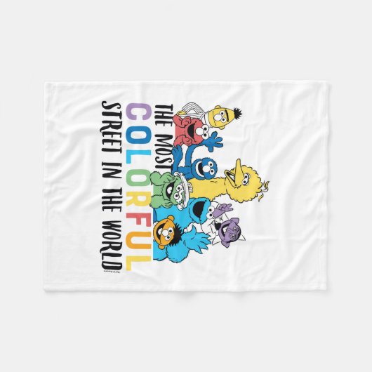 Sesamstraat | De meest kleurrijke straat Fleece Deken (Voorkant (Horizontaal))