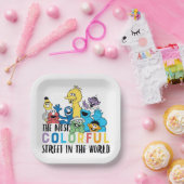 Sesamstraat | De meest kleurrijke straat Papieren Bordje (Feest)