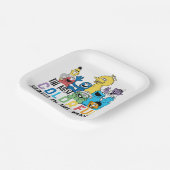 Sesamstraat | De meest kleurrijke straat Papieren Bordje (Gebogen)