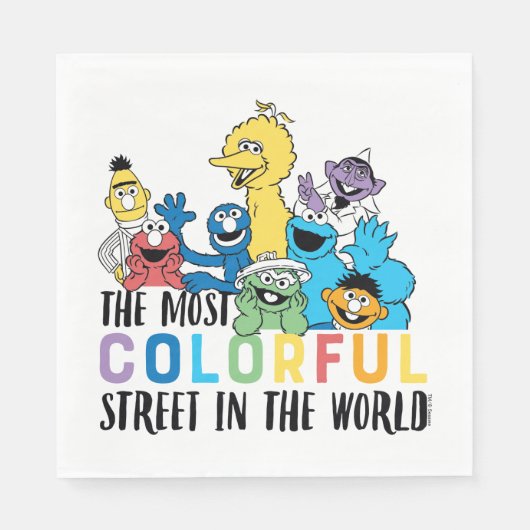 Sesamstraat | De meest kleurrijke straat Servet (Voorkant)