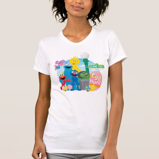 Sesamstraat Easter Egg Hunt T-shirt (Voorkant)