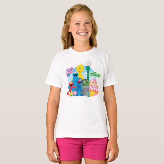 Sesamstraat Easter Egg Hunt T-shirt (Voorkant volledig)