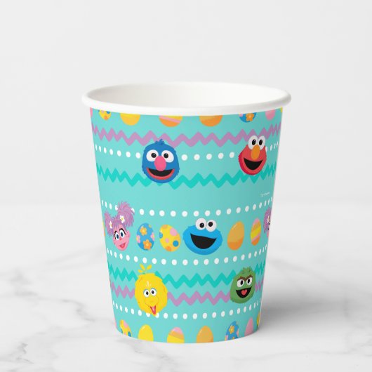 Sesamstraat Easter Egg Pattern Papieren Bekers (Achterkant)