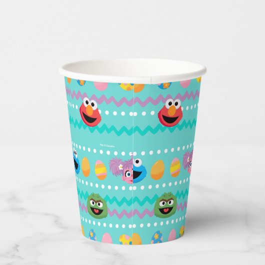Sesamstraat Easter Egg Pattern Papieren Bekers (Rechts)