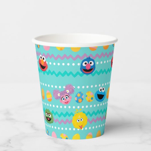 Sesamstraat Easter Egg Pattern Papieren Bekers (Voorkant)