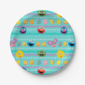 Sesamstraat Easter Egg Pattern Papieren Bordje (Voorkant)