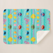 Sesamstraat Easter Egg Pattern Sherpa Deken (Voorkant (horizontaal))